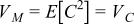 The uncorrelated errors from the two independent measuring devices average to zero, leaving only the variance of C