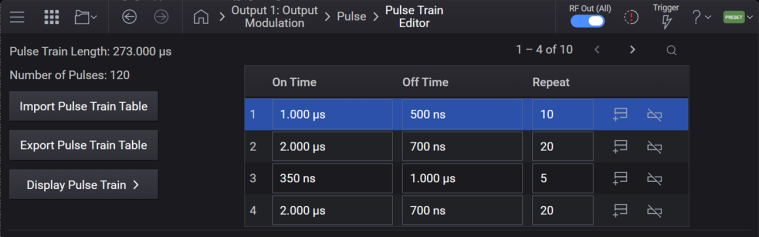 Pulse Train Editor