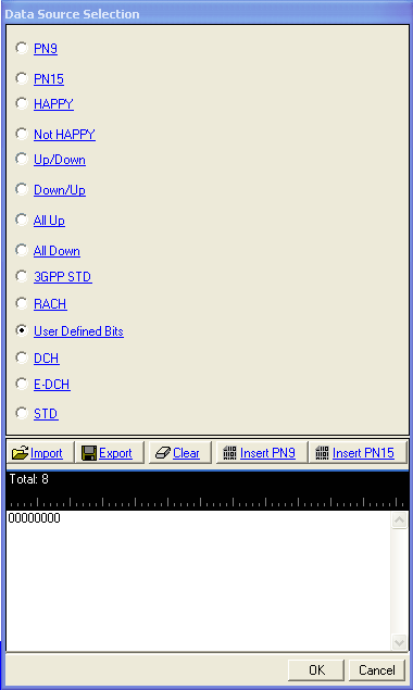 Data Selection Dialog Box Adv & PRACH