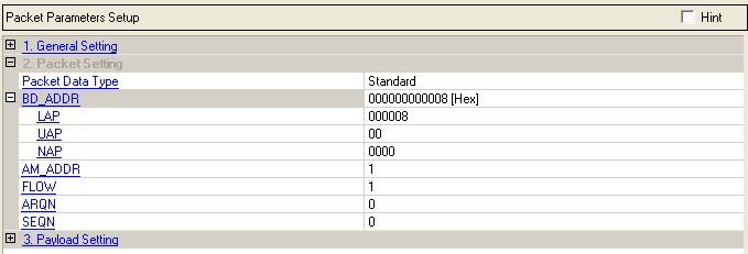 Packet File Set 2. Packet Setting